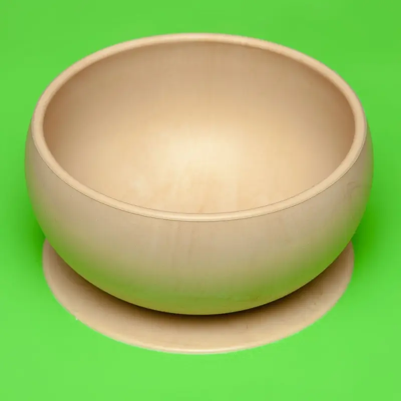 Wood Silicone Suction Dog Food & Water Bowl