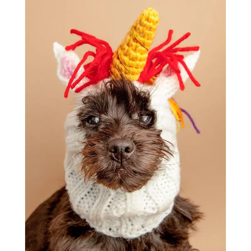 Knit Unicorn Dog Snood
