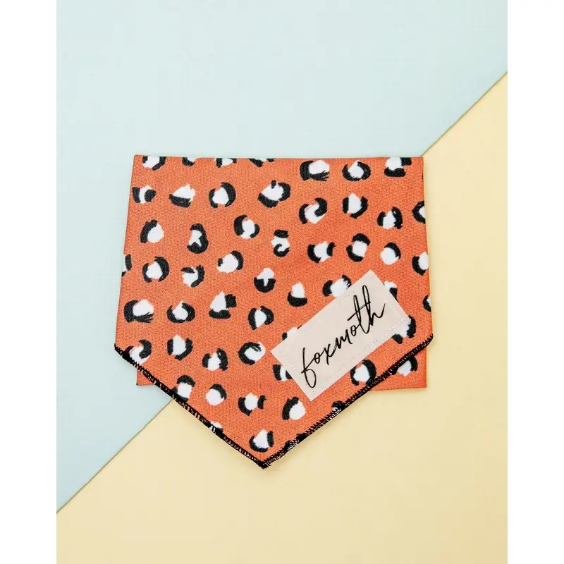 Orange Leopard Print Dog Bandana << FINAL SALE >>
