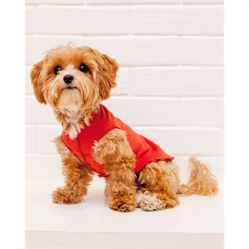 Pullover Stretch Dog Fleece in Paprika