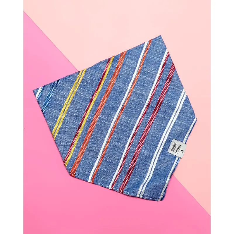 Snap-on Dog Bandana in Chambray Stripe (FINAL SALE)