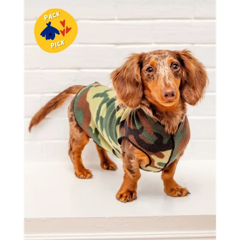 Stretch Fleece Pullover in Modern Camo Print