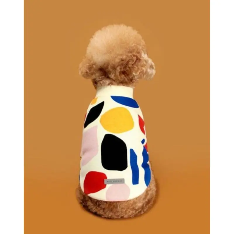 C1 Colorful Design Dog Sweatshirt in Ivory