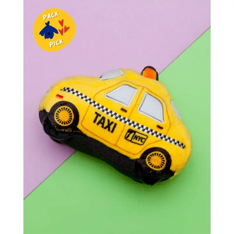 Canine Commute Taxi Plush Crinkle + Squeaky Dog Toy