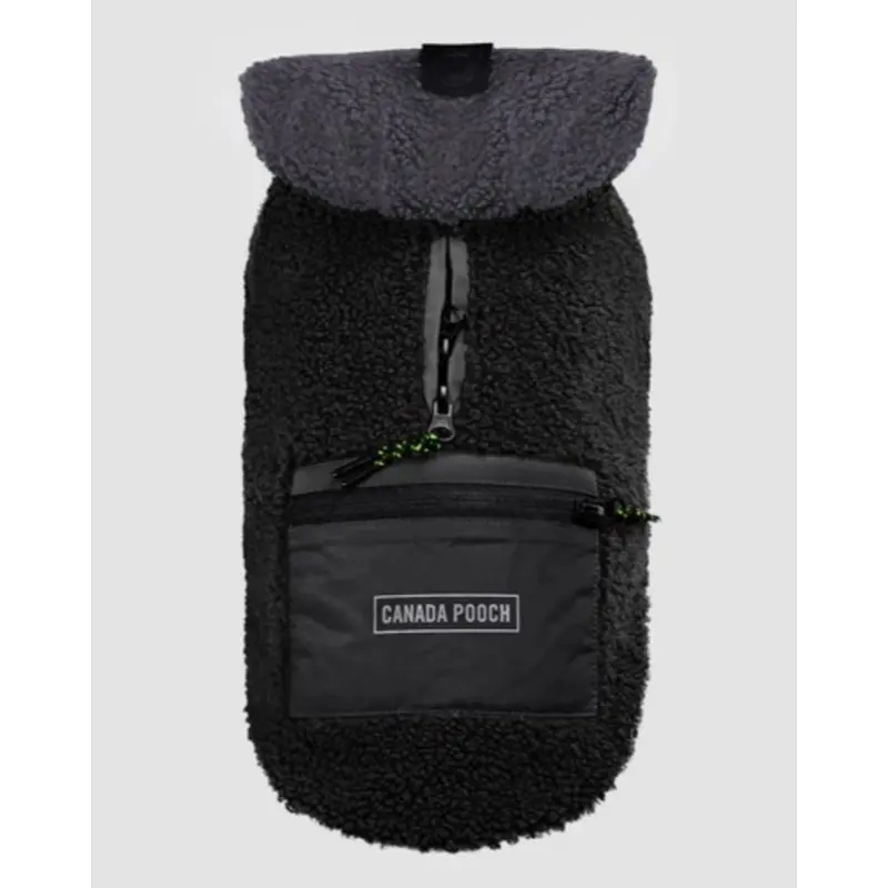 Cool Factor Fleece Dog Hoodie in Black & Grey  << FINAL SALE >>
