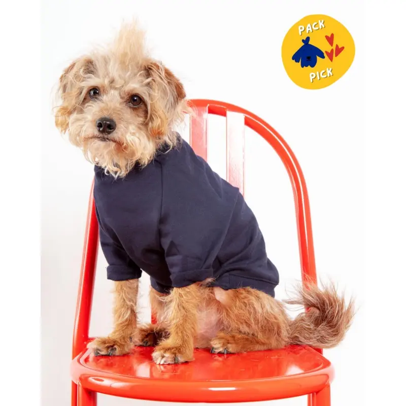 Cut-Sleeve Crewneck Pullover in New Navy (Made in NYC!) (FINAL SALE)
