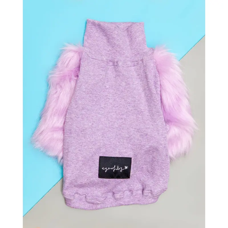 Lilac Faux Fur Dog Top (FINAL SALE)