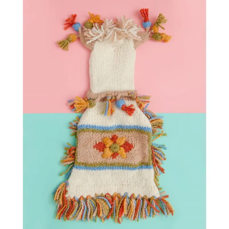 Mama Llama Festive Hand Knit Sweater Poncho (Dog & Co. Exclusive) (FINAL SALE)