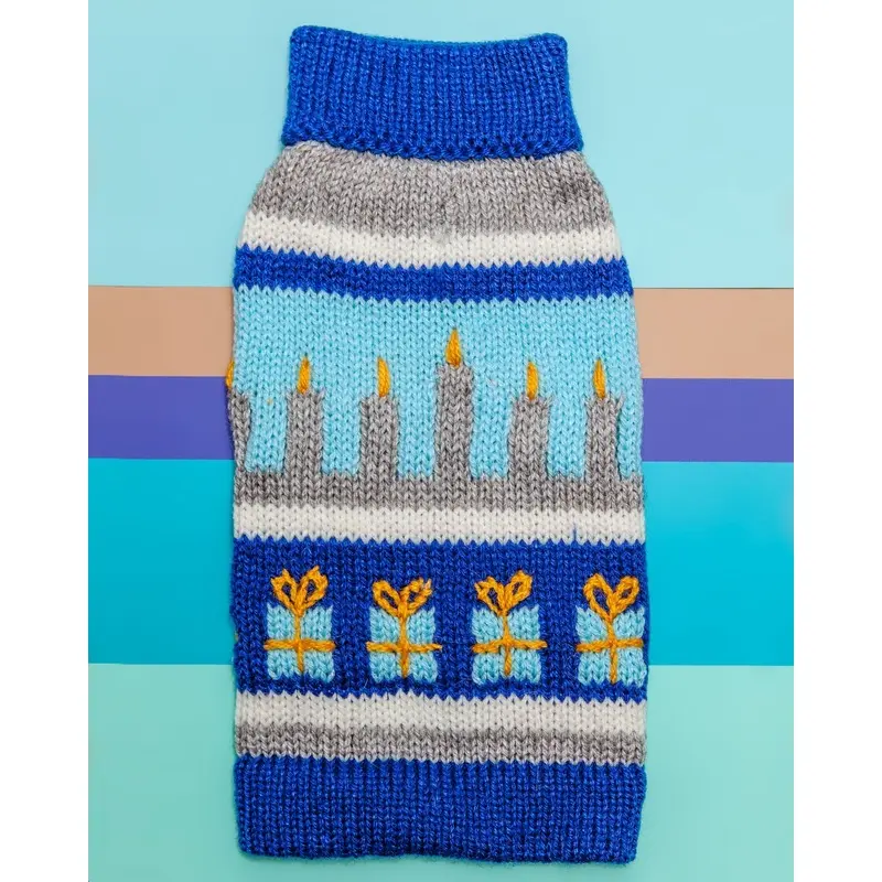 Yappy Hanukkah Handknit Dog Sweater