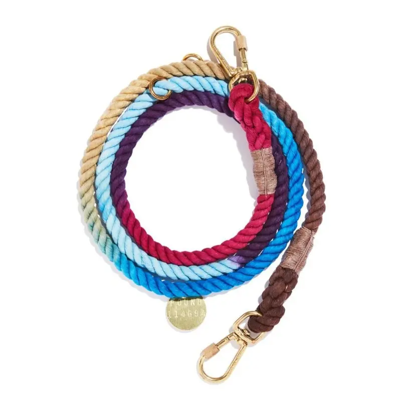 Adjustable Rope Dog Lead in Mood Ring (Made in the USA)