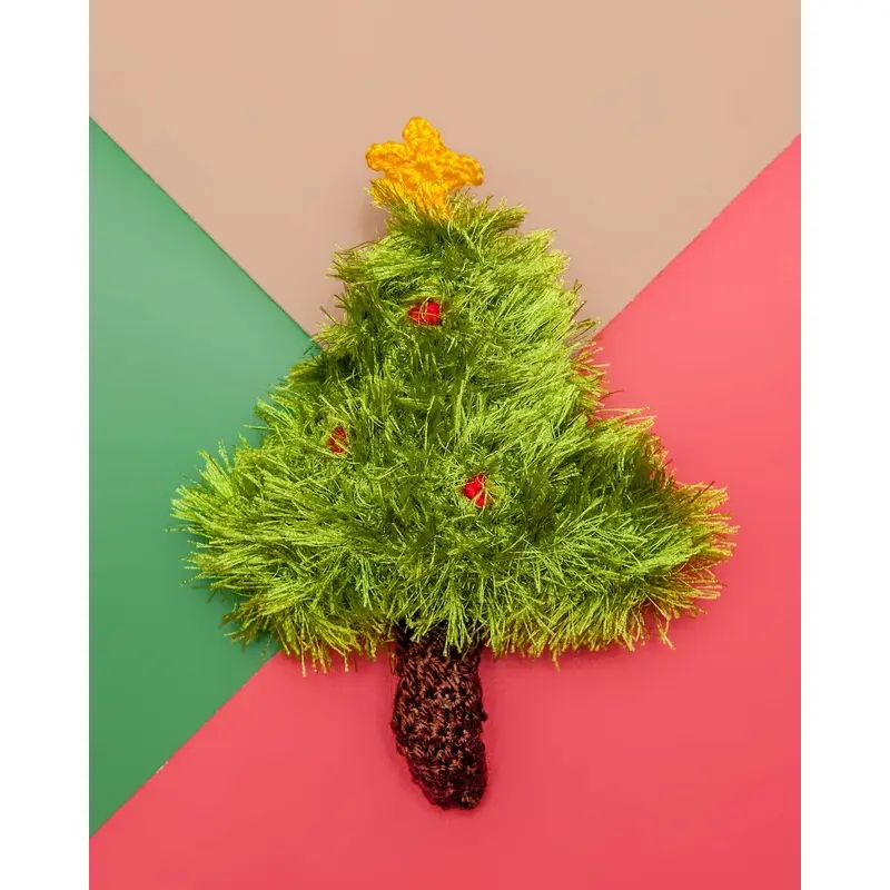 Christmas Tree Crochet Squeaky Dog Toy