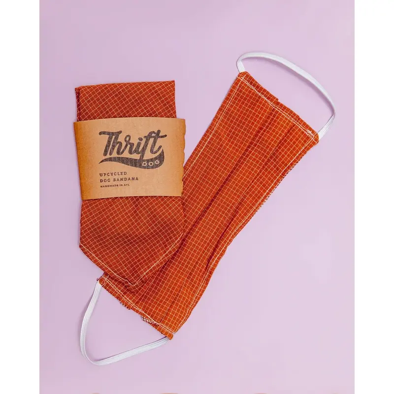 Matching Face Mask & Dog Bandana Set in Terra Cotta Check