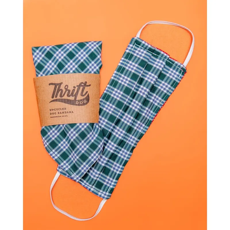 Matching Face Mask & Dog Bandana Set in Wintergreen Check