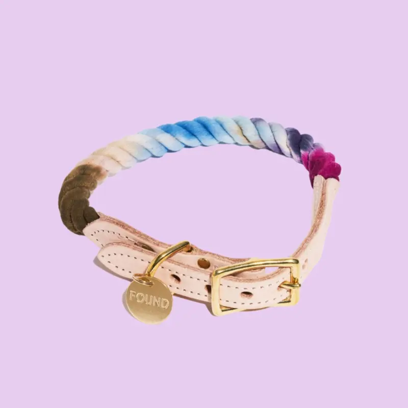 Rope Dog Collar in Mood Ring (FINAL SALE)