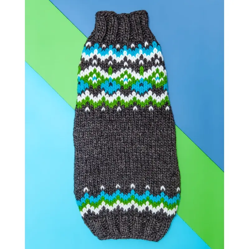 Winter Wonder Fairisle Dog Sweater in Charcoal << CLEARANCE >>
