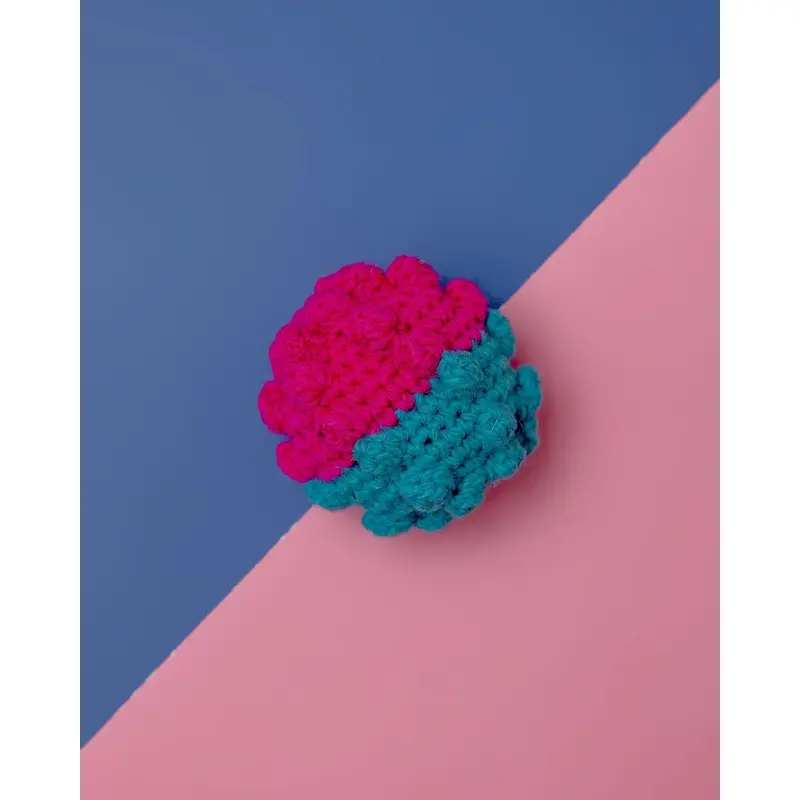 Crochet Ball Dog Toy in Fuchsia (FINAL SALE)