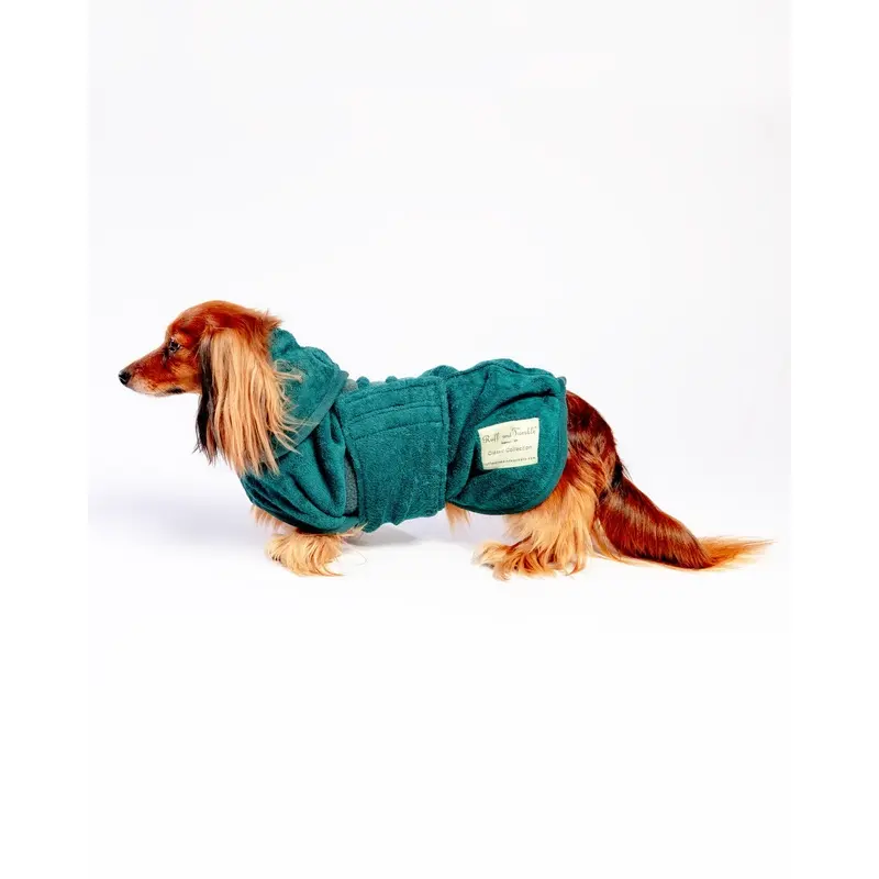 Dog Drying Coat in Bottle Green (Made in the UK) (CLEARANCE)