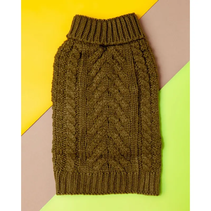Super Chunky Dog Sweater in Olive (FINAL SALE)