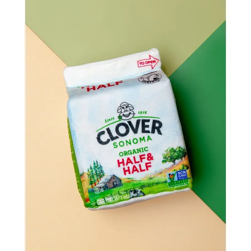 Clover Sonoma Half & Half Carton Plush Dog Toy