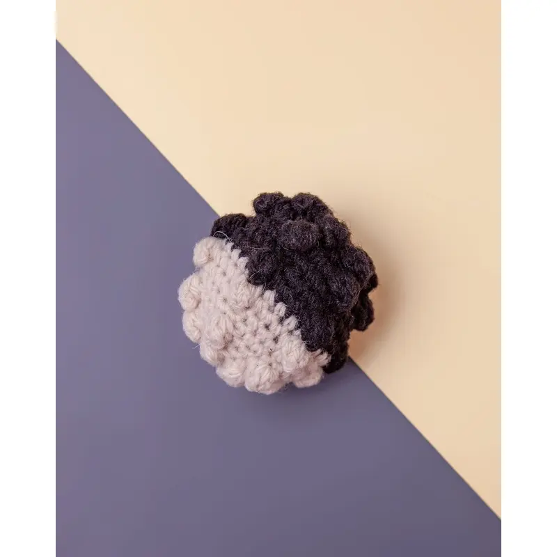 Crochet Ball Dog Toy in Black & Natural