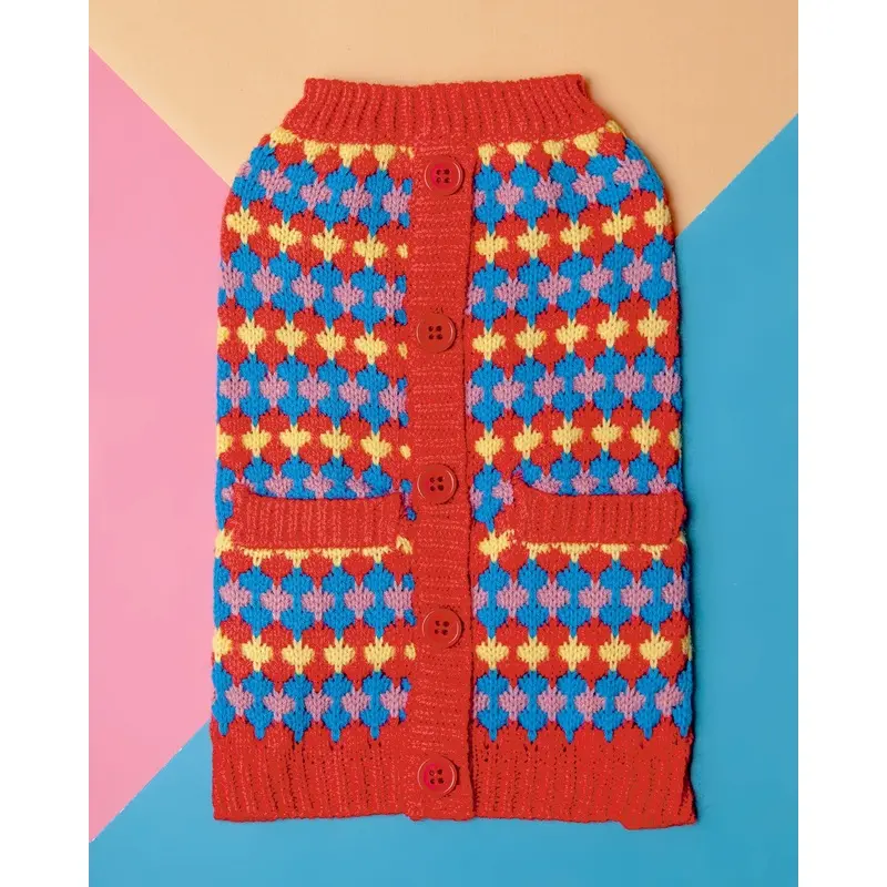 Tangerine Dreams Small Dog Cardigan Sweater (FINAL SALE)
