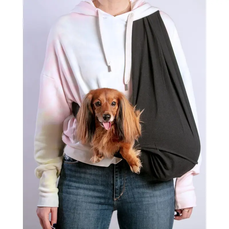 Black Woven Cotton Dog Sling (FINAL SALE)