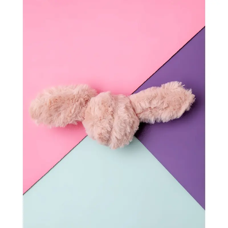 Fuzzy Wuzzie Squeaky Bunny Dog Toy in Pink