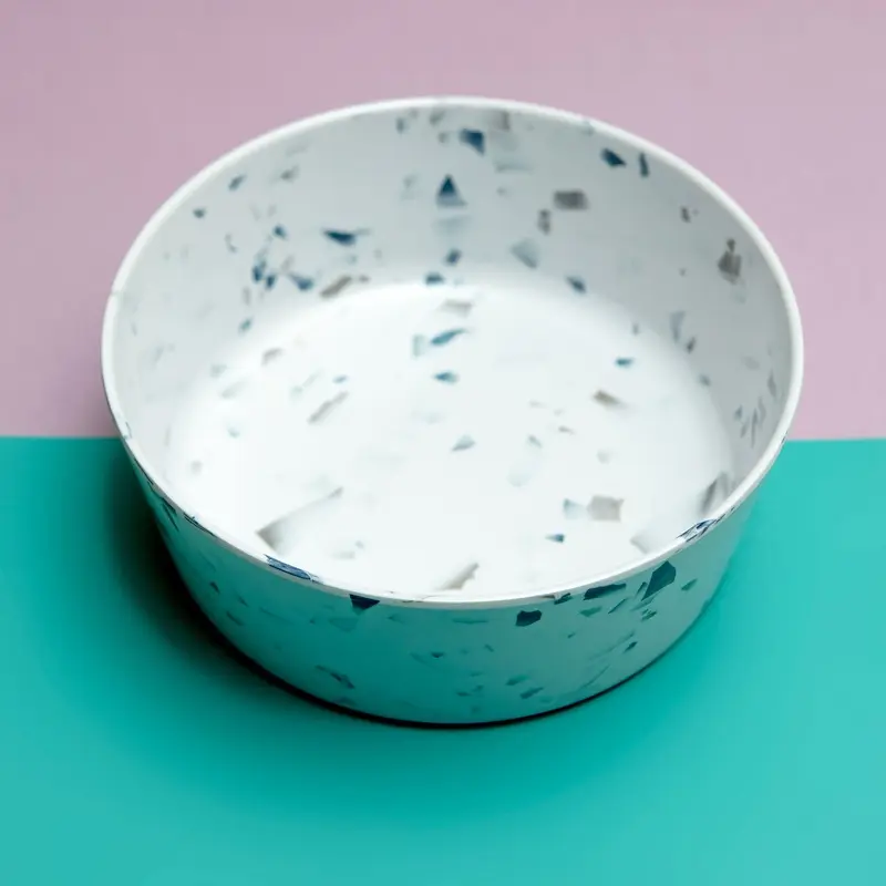 Melamine Dog Bowl in Blue Terrazzo (FINAL SALE)