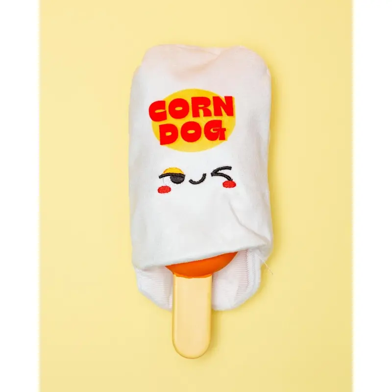 Corn dog Dog Squeaky + Crinkle Dog Toy