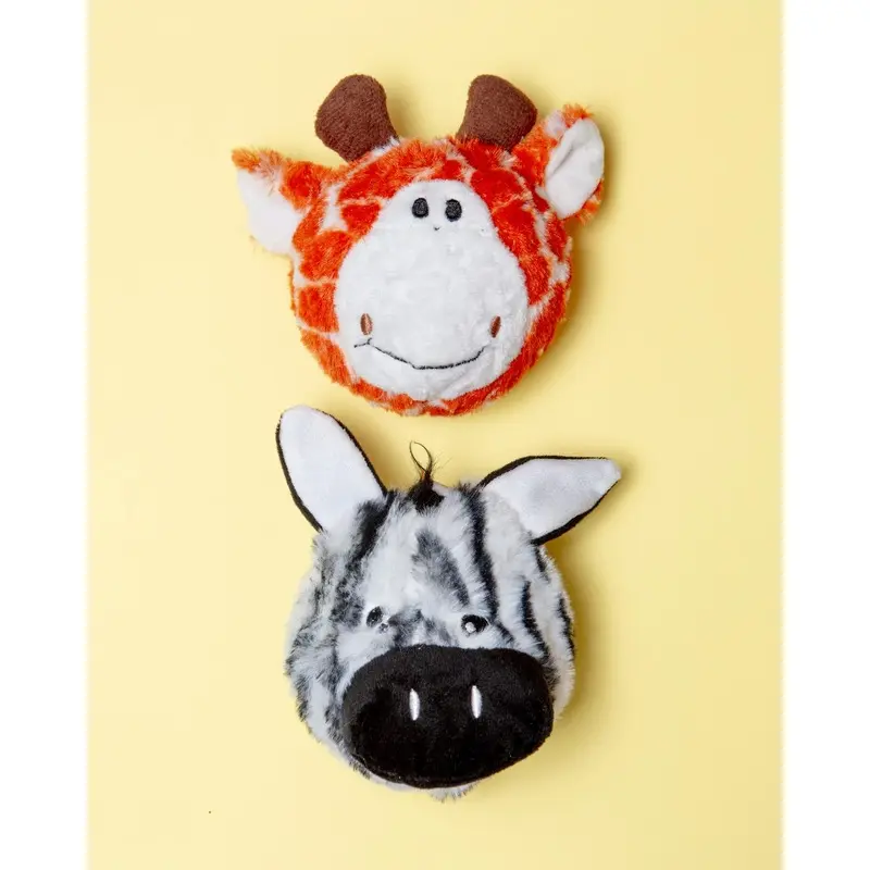 Giraffe & Zebra EZ Squeaky Dog Toy Set