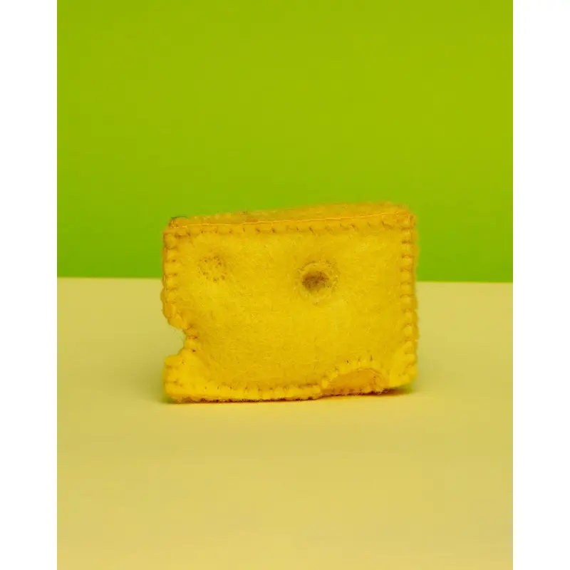Hand Knit Swiss Cheese Cat Toy