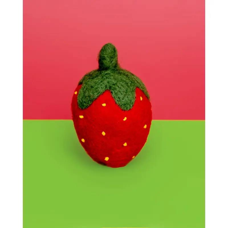 Wool Strawberry Dog Toy