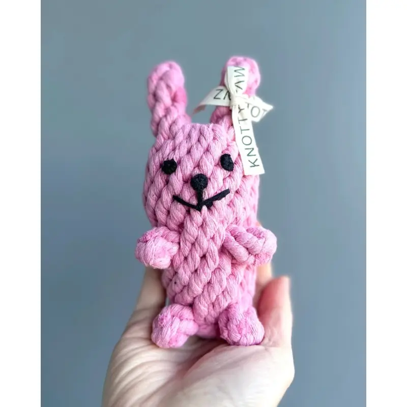 Pink Rabbit Dog Rope Toy