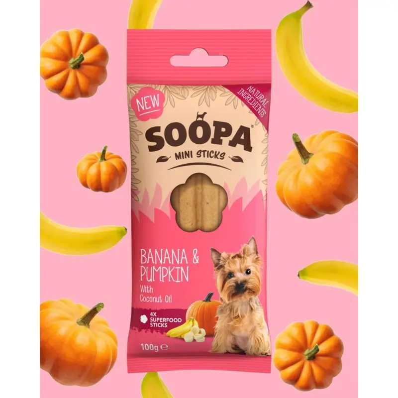 Banana & Pumpkin Dental Dog Sticks (Small Dogs)