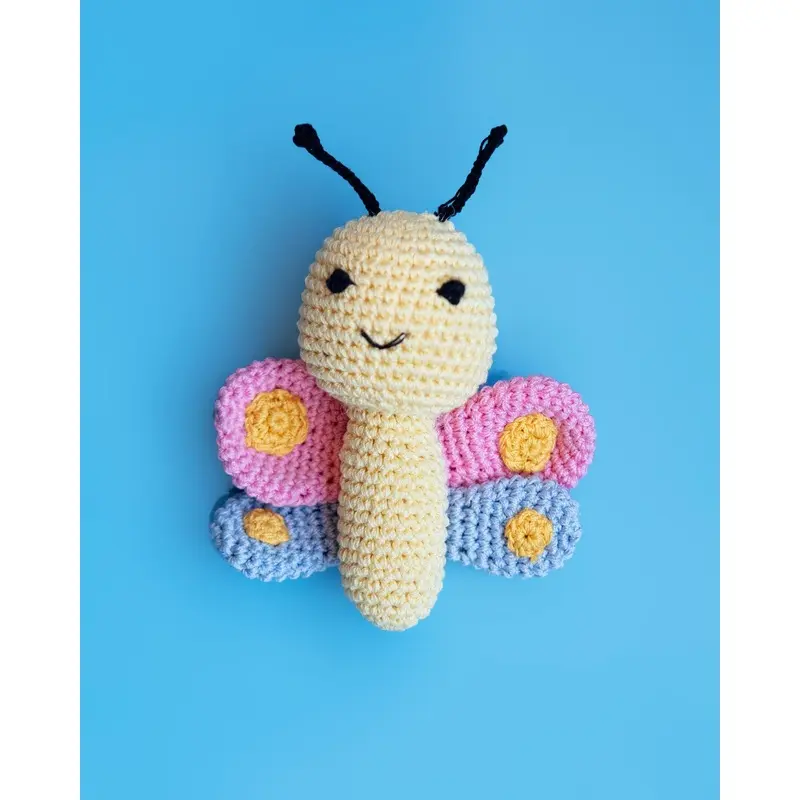 Butterfly Squeaky Knit Dog Toy