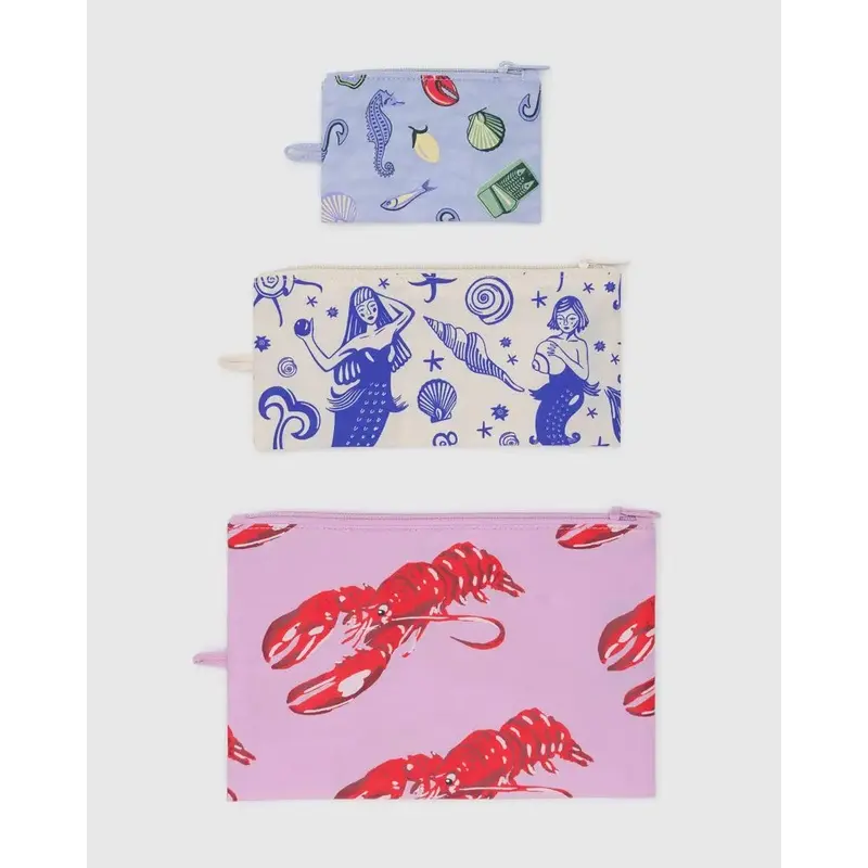 Flat Pouch Set in Sea Creatures