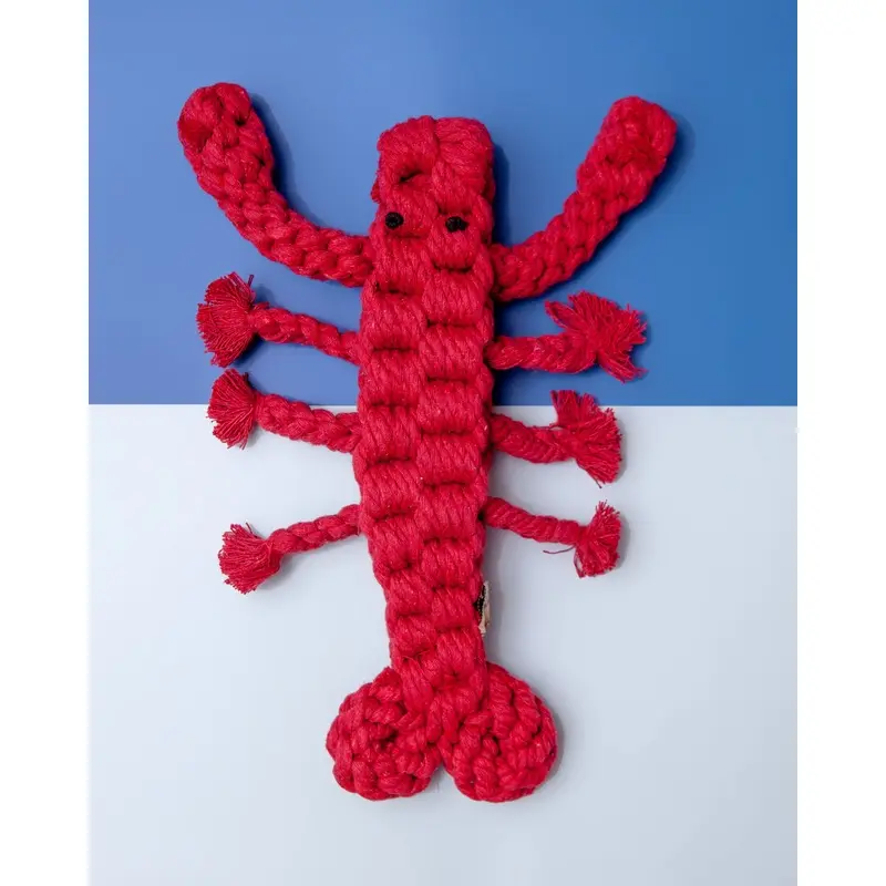 Lobster Sustainable Handmade Nautical Dog Rope Toy