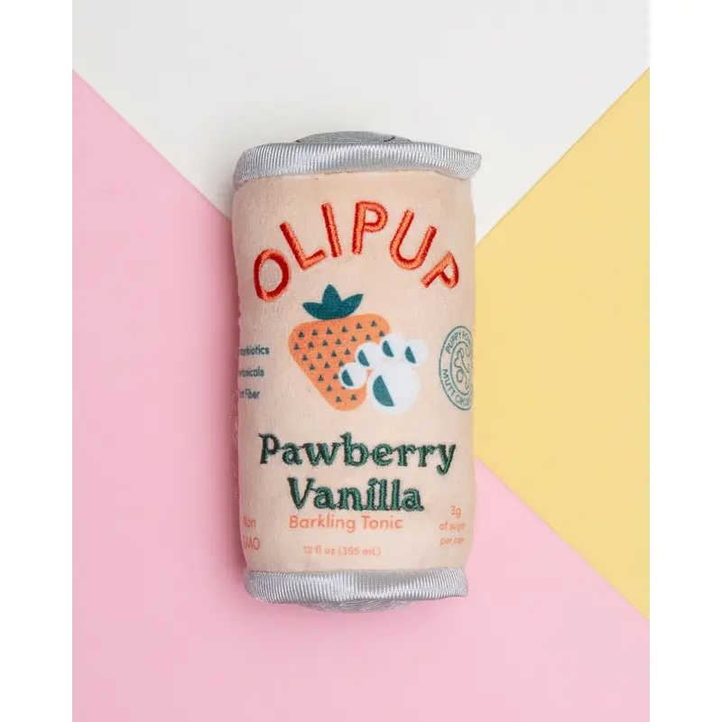 Olipup Pawberry Vanilla Squeaky Plush Dog Toy