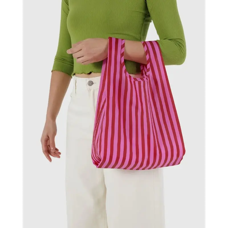 Pink & Red Painted Stripe Baby Baggu Reusable Bag