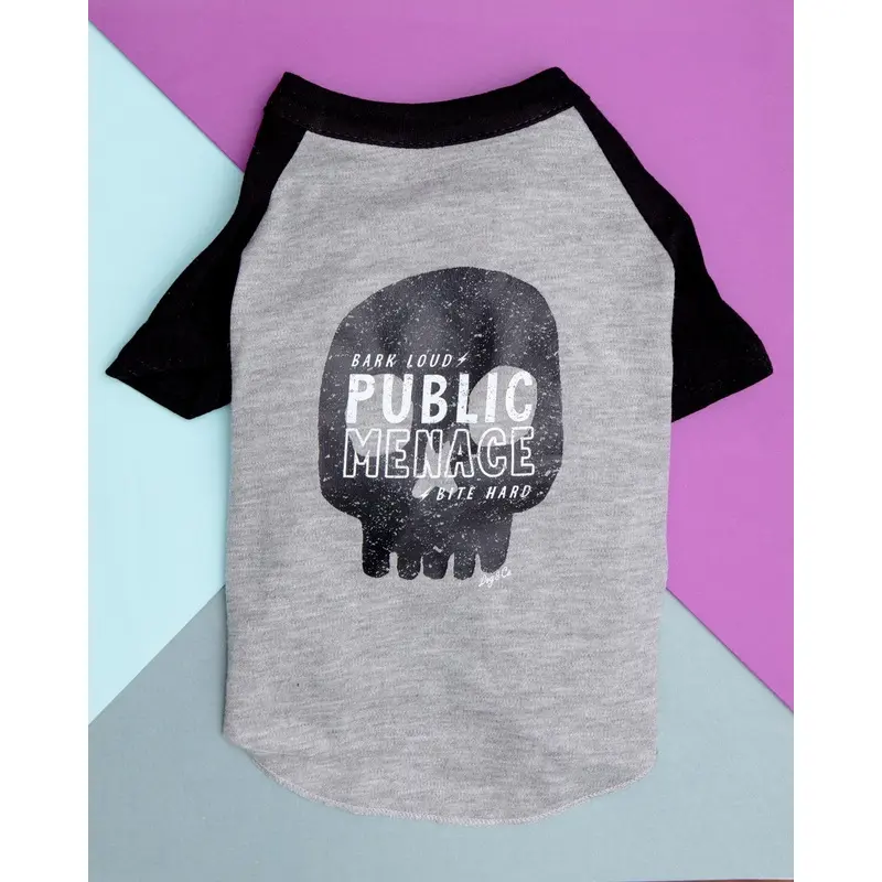 *Public Menace* Graphic Dog T-Shirt