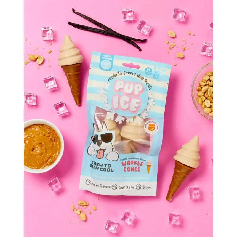 Pup Ice Waffle Cone in Vanilla and Peanut Butter