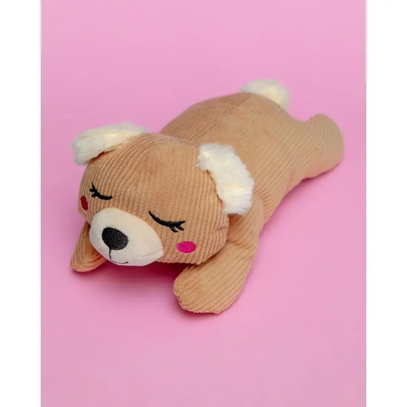 Snooziez Bear Plush Dog Toys with Silent Shhhqueaker