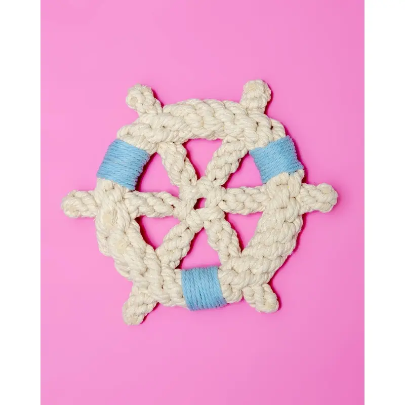 Sustainable Handmade Nautical Braided Ship Wheel Rope Toy