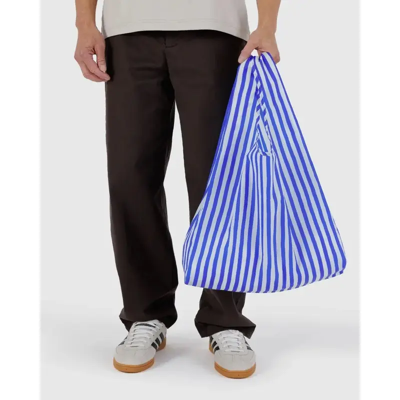 Blue Painted Stripe Standard Baggu