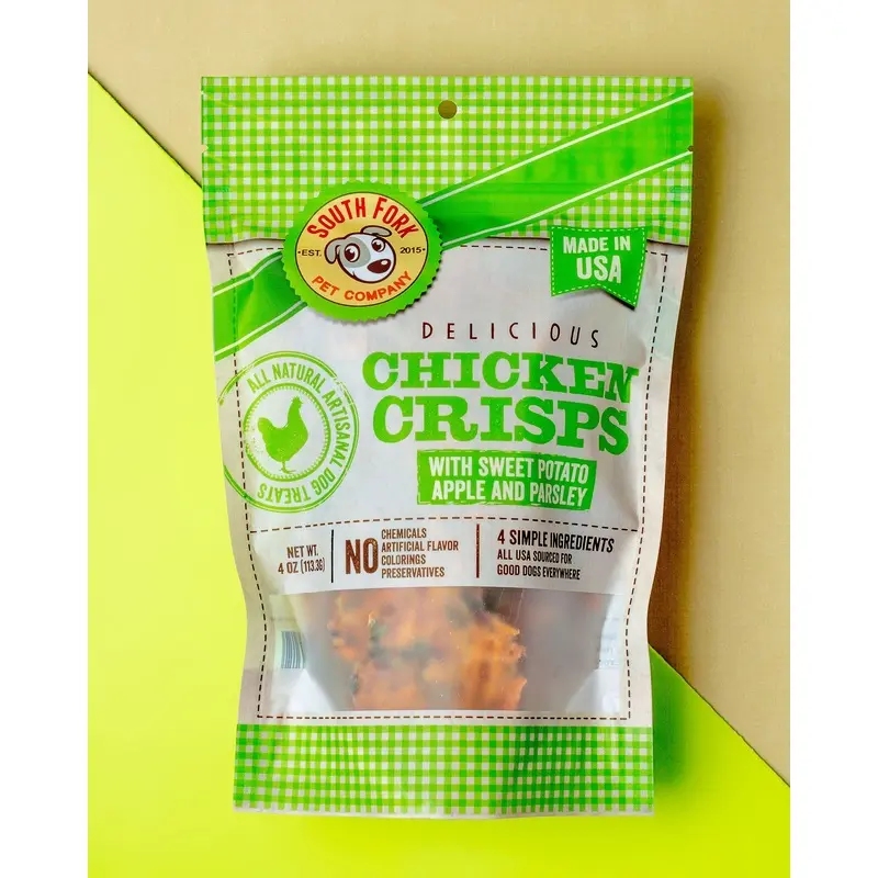 Chicken Crisps with Sweet Potato, Apple & Parsley Dog Treats