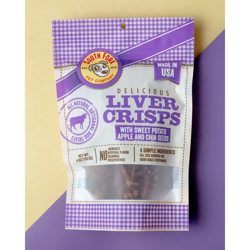 Liver Crisps with Sweet Potato, Apple & Chia Seeds Dog Treats