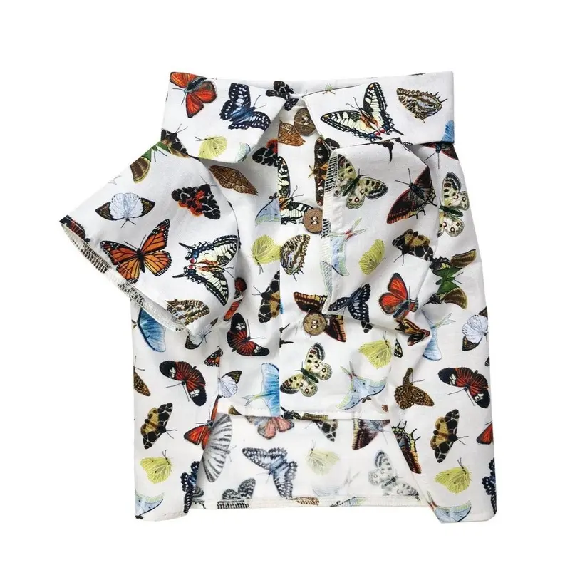 Social Butterfly Button-Down Dog Shirt (FINAL SALE)