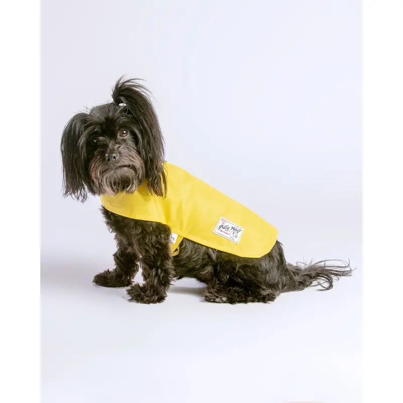 Carson Reversible Dog Raincoat in Khaki & Yellow (Made in the USA) << FINAL SALE >>