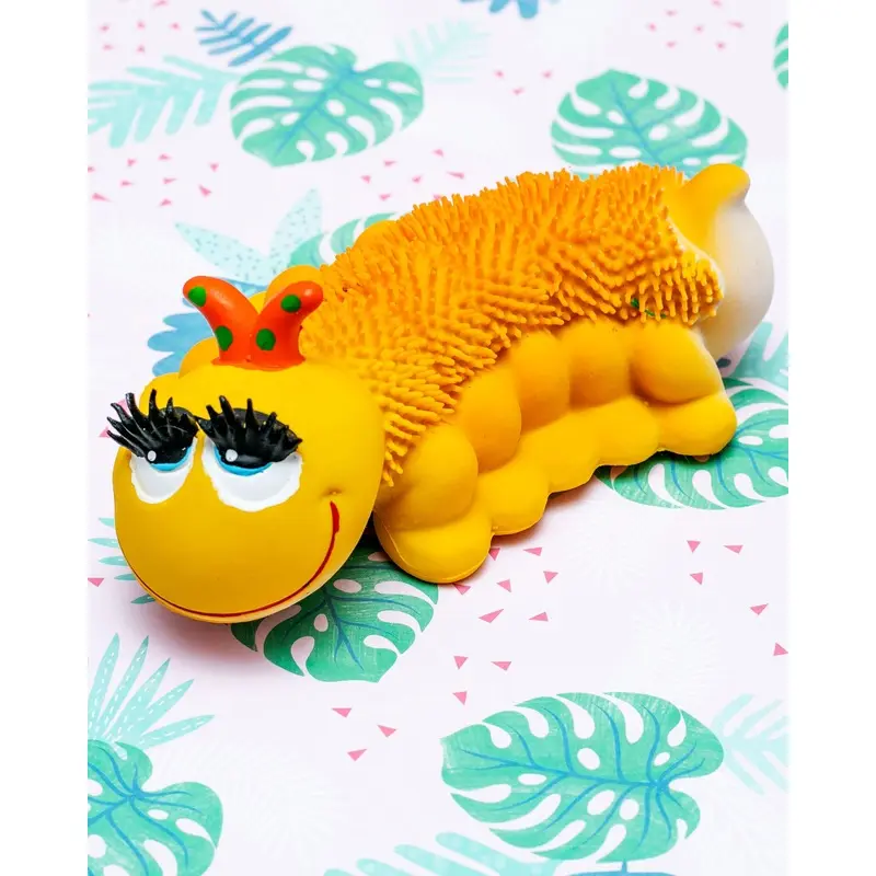 Cutie Caterpillar Soft Squeaky Latex Dog Toy