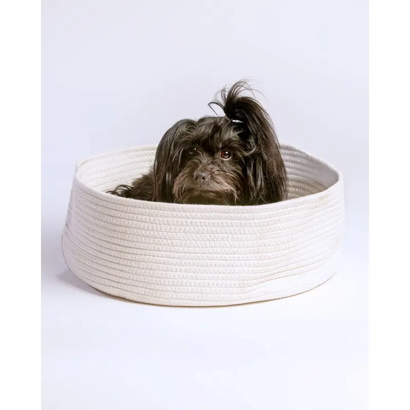 The MarmaBea Basket Pet Bed with Furry Pillow (FINAL SALE)